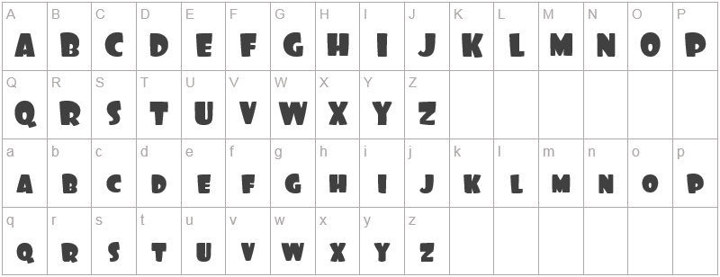 Шрифт Foo Regular - английский алфавит