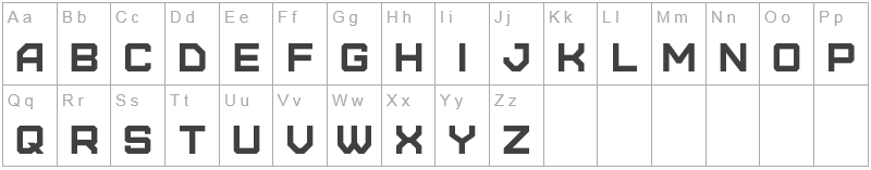 Шрифт Furore - английский алфавит