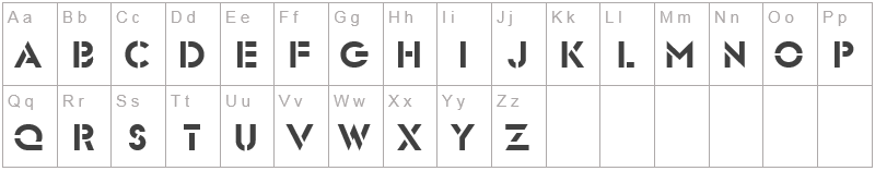 Шрифт Glasten - английский алфавит
