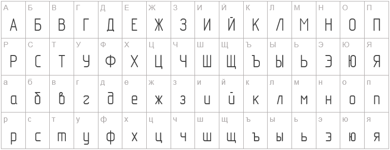 Шрифт GOST A - русский алфавит