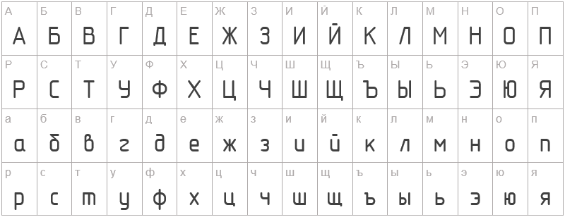 Шрифт GOST B - русский алфавит