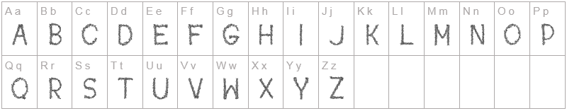 Шрифт Kaori - английский алфавит