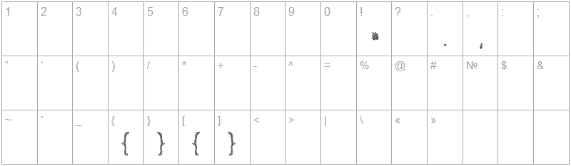 Шрифт Kaori - цифры и символы