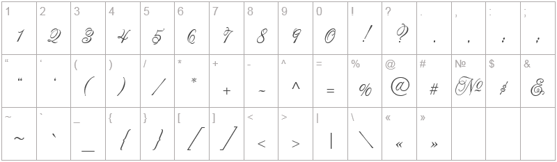 Шрифт Lastochka - цифры и символы