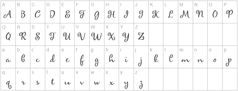 Шрифт Maya - английский алфавит