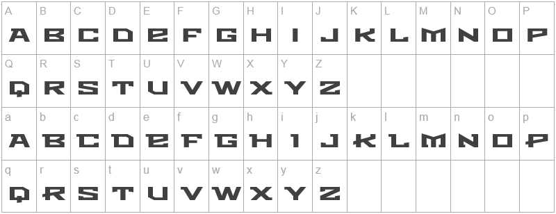 Шрифт Metro - английский алфавит