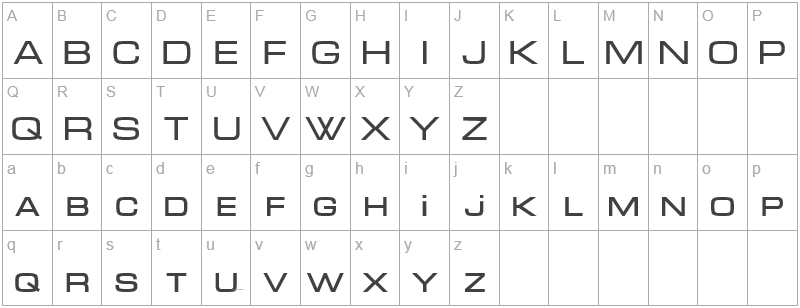 Шрифт MicraDi - английский алфавит