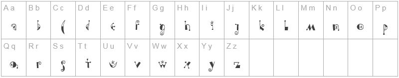 Шрифт Moonchild - английский алфавит