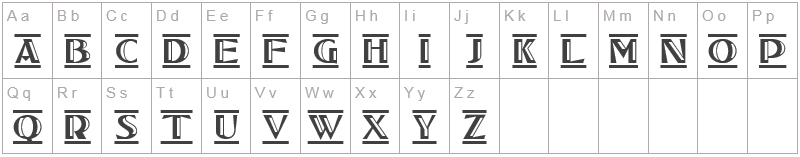 Шрифт Tucson Deco - английский алфавит