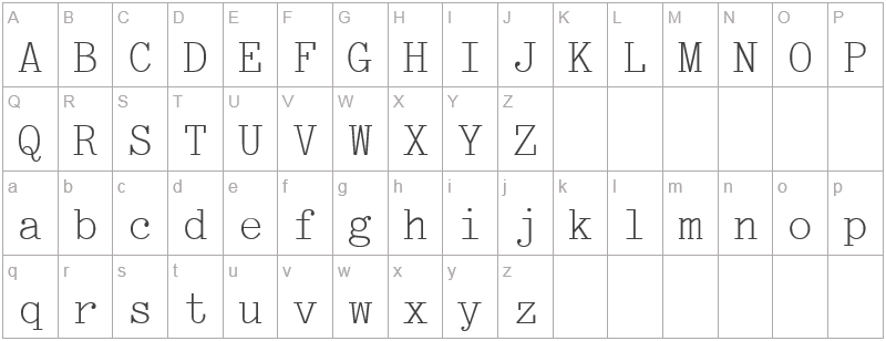 Шрифт Type Writer - английский алфавит