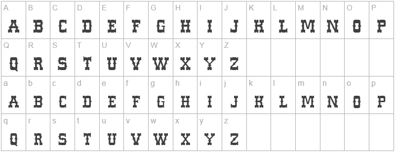 Шрифт WesterlandC - английский алфавит