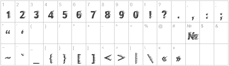Шрифт WindCTT - цифры и символы