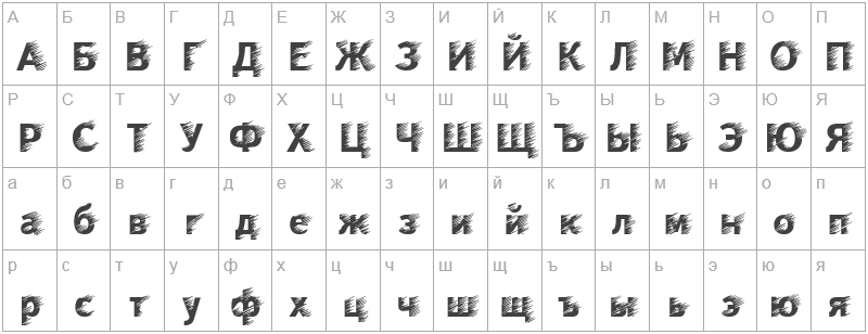Шрифт WindCTT - русский алфавит