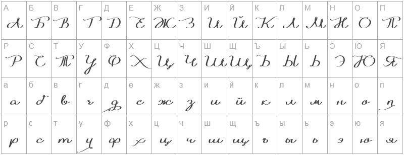 Шрифт Windy Rain - русский алфавит