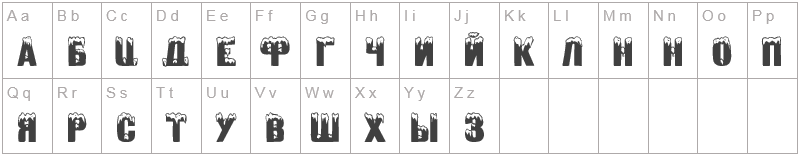 Шрифт Zanesennyj - английский алфавит