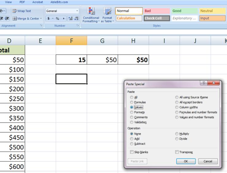 Специальная вставка в Excel - пропускаем пустые ячейки, транспонируем и удаляем ссылки