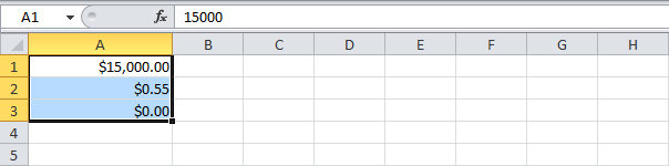 Денежный формат против финансового в Excel