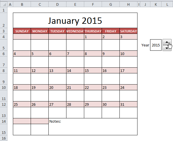 Как создать календарь в Excel