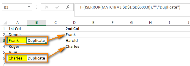 Как в Excel сравнить два столбца и удалить дубликаты (выделить, раскрасить, переместить)