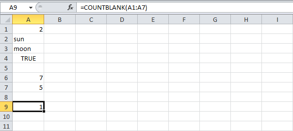 Подсчёт пустых и непустых ячеек в Excel