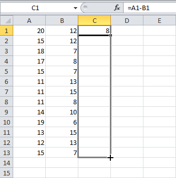 Как изменить отрицательные числа на нули в Excel