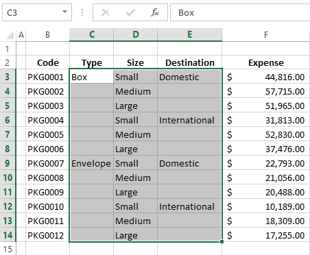 Как в Excel заполнить пустые ячейки нулями или значениями из ячеек выше (ниже)