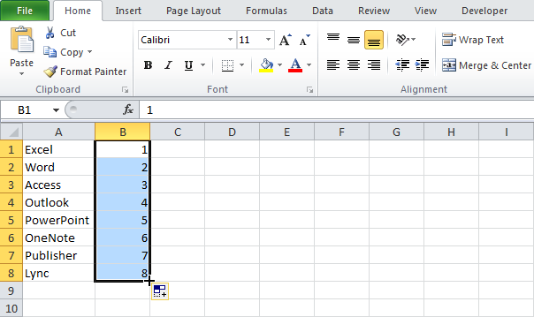 Обратный список в Excel