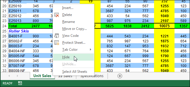 Как в Excel скрывать листы и целые рабочие книги