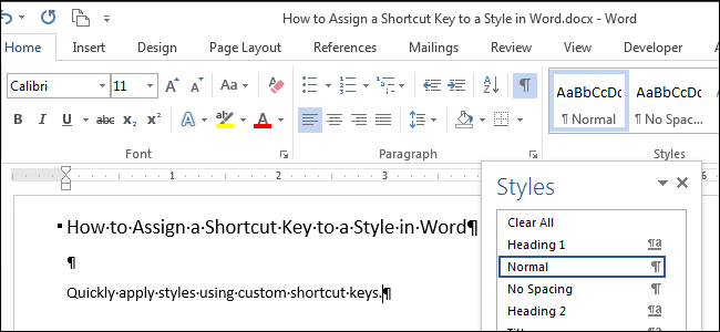 Как в Word назначить сочетание клавиш для применения стиля