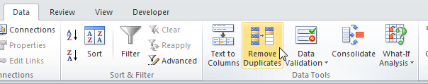 Как удалить дубликаты в Excel