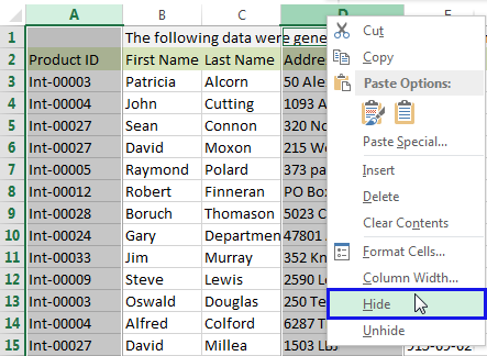 Как скрывать и группировать столбцы в Excel