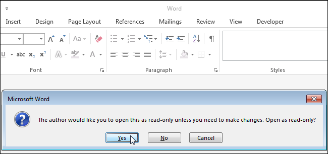 Как сделать так, чтобы Word предлагал пользователям открывать документ в режиме «Только для чтения»