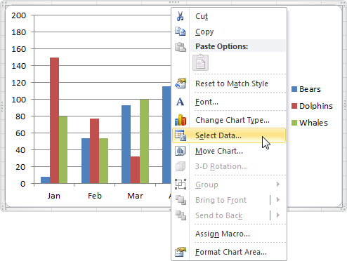 Диаграммы в Excel: Ряд данных