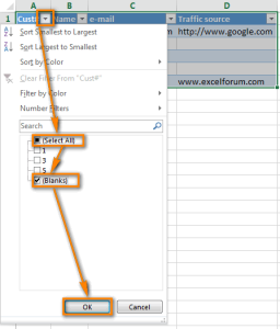 Как можно удалить в Excel все пустые строки автоматически