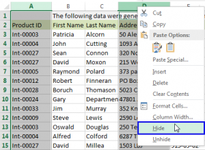 Как прятать и группировать столбцы в Excel
