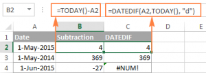 Сложение и вычитание дней, недель, месяцев и лет в Excel