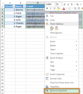 Как удалить сразу несколько гиперссылок с листа Excel одновременно
