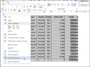 Как зафиксировать размер ячеек таблицы в программе MS Word