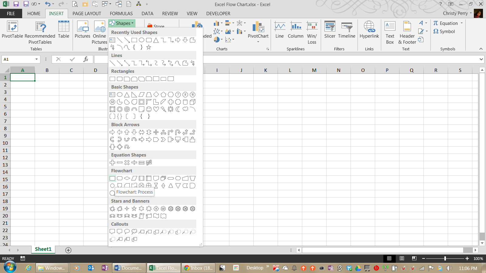 Создание блок-схем в Excel