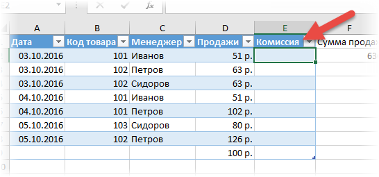 Работа с таблицами в Excel