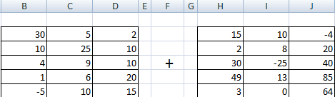 Операции с матрицами в Excel