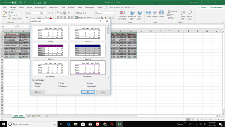 Автоформат в Excel