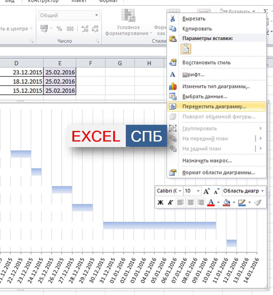 Как перенести диаграмму из excel на другой лист