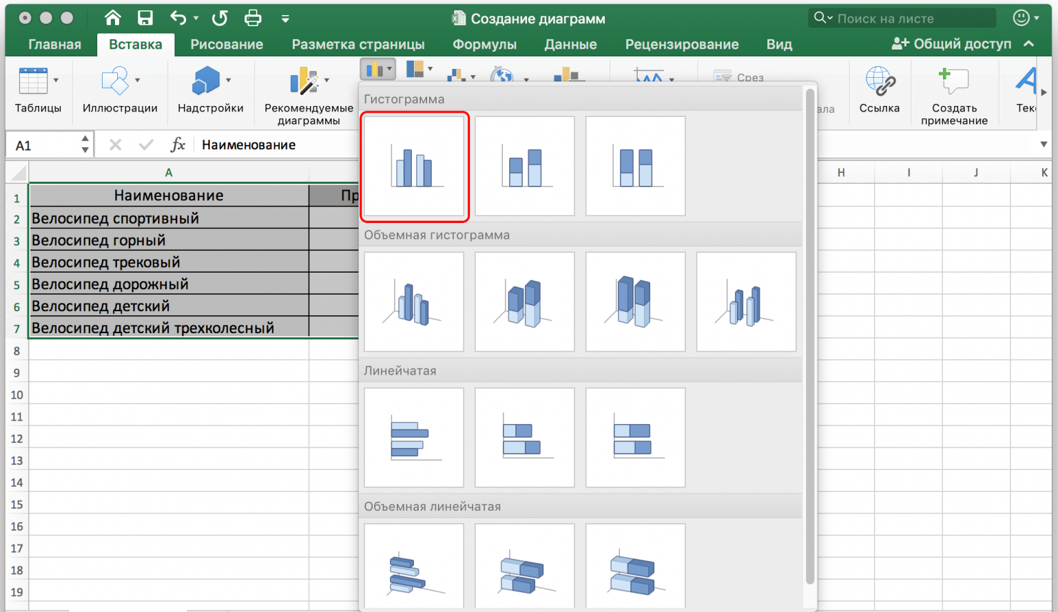 Какие виды диаграмм позволяет сделать программа ms excel