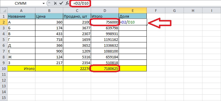 kak-poschitat-procent-ot-chisla-v-excel-kak-poschitat-dolyu-v-excel